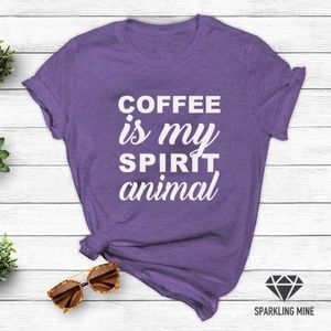 Coffee is My Spirit Animal Heather Purple Tee.